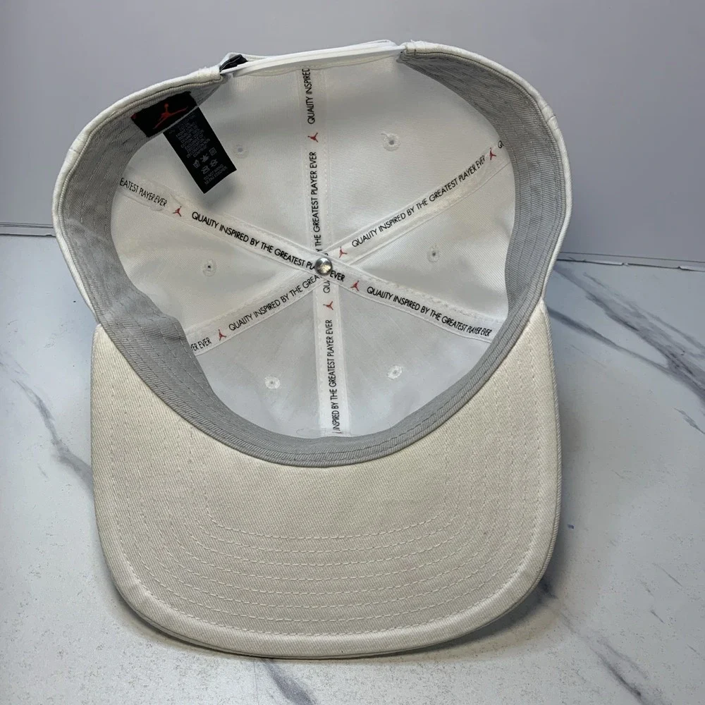 Air Jordan Hat Men White Cement Elephant Metal Logo Jumpman Snap Back Cap